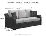 Beachcroft Black/Light Gray Outdoor Sofa and  2 Lounge Chairs with Coffee Table and 2 End Tables
