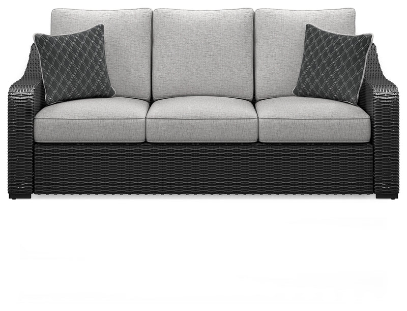 Beachcroft Black/light Gray Outdoor Sofa With Cushion