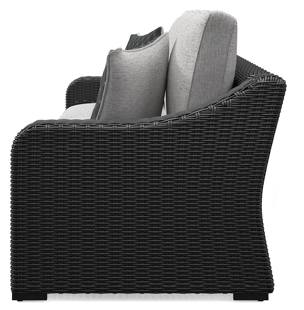 Beachcroft Black/Light Gray Outdoor Sofa and  2 Lounge Chairs with Coffee Table and 2 End Tables