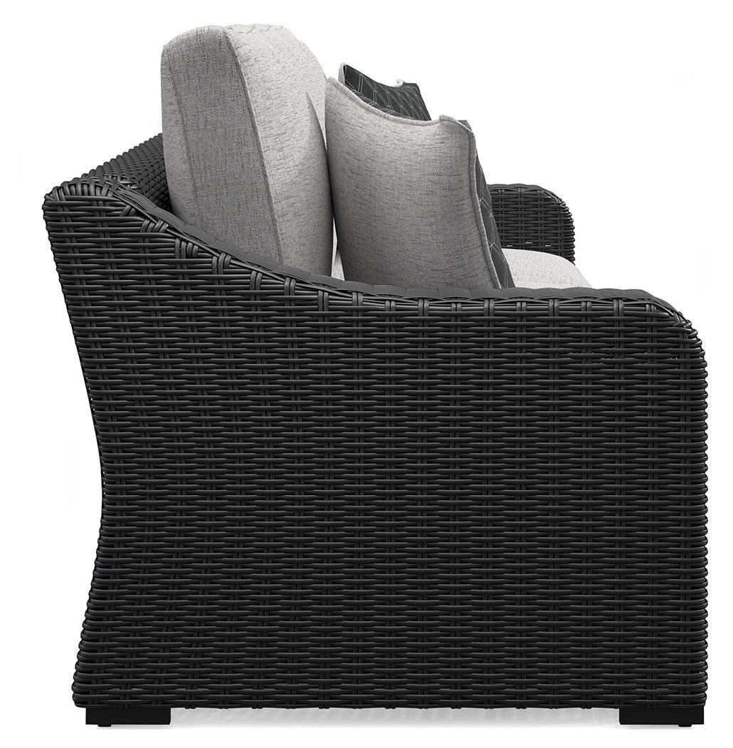 Beachcroft Black Light Gray Outdoor Sofa With Cushion