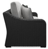 Beachcroft Black/Light Gray Outdoor Sofa and  2 Lounge Chairs with Coffee Table and 2 End Tables