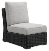 Beachcroft Black/Light Gray 5-Piece Outdoor Sectional