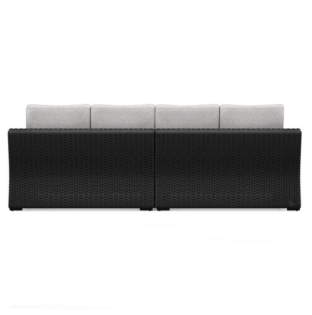 Beachcroft Black Light Gray 2-Piece Outdoor Loveseat With Cushion