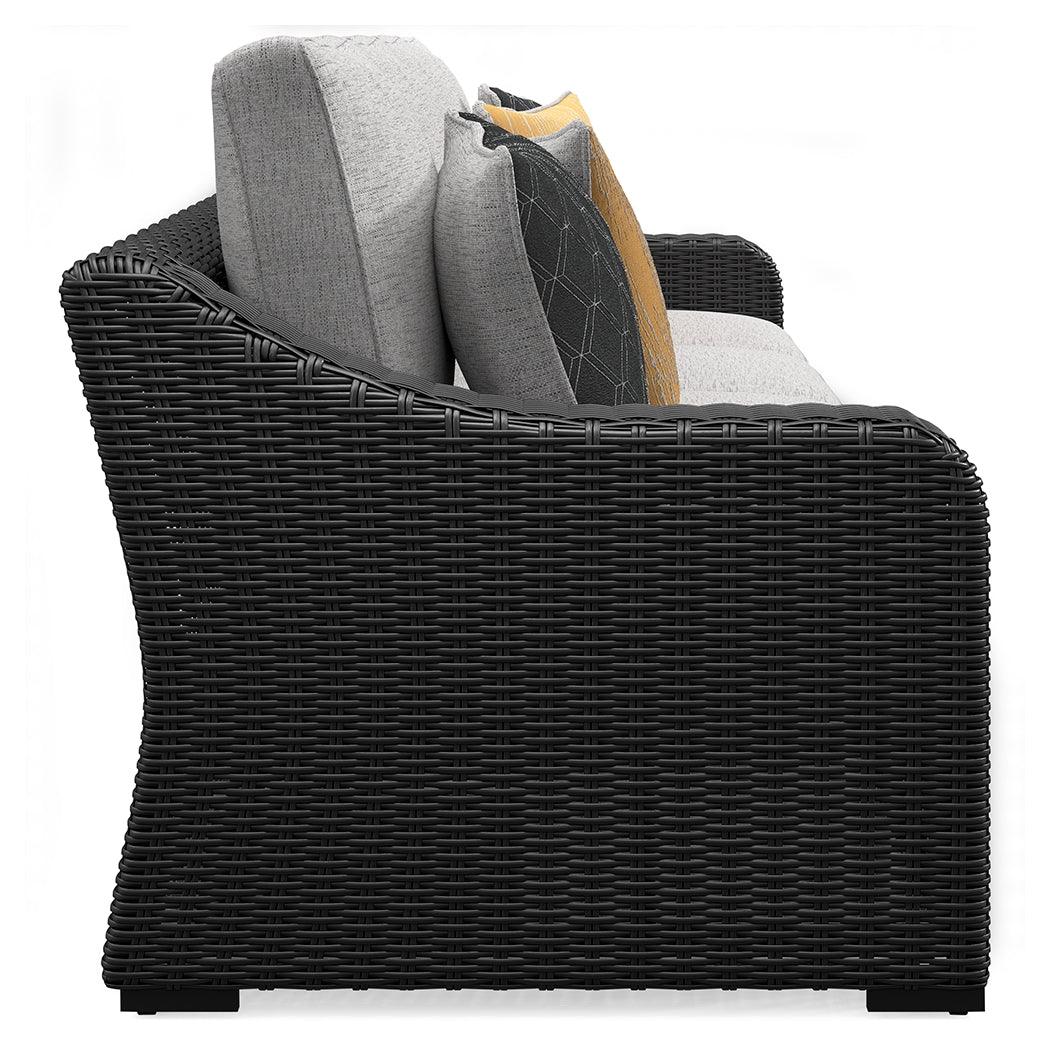 Beachcroft Black Light Gray 2-Piece Outdoor Loveseat With Cushion