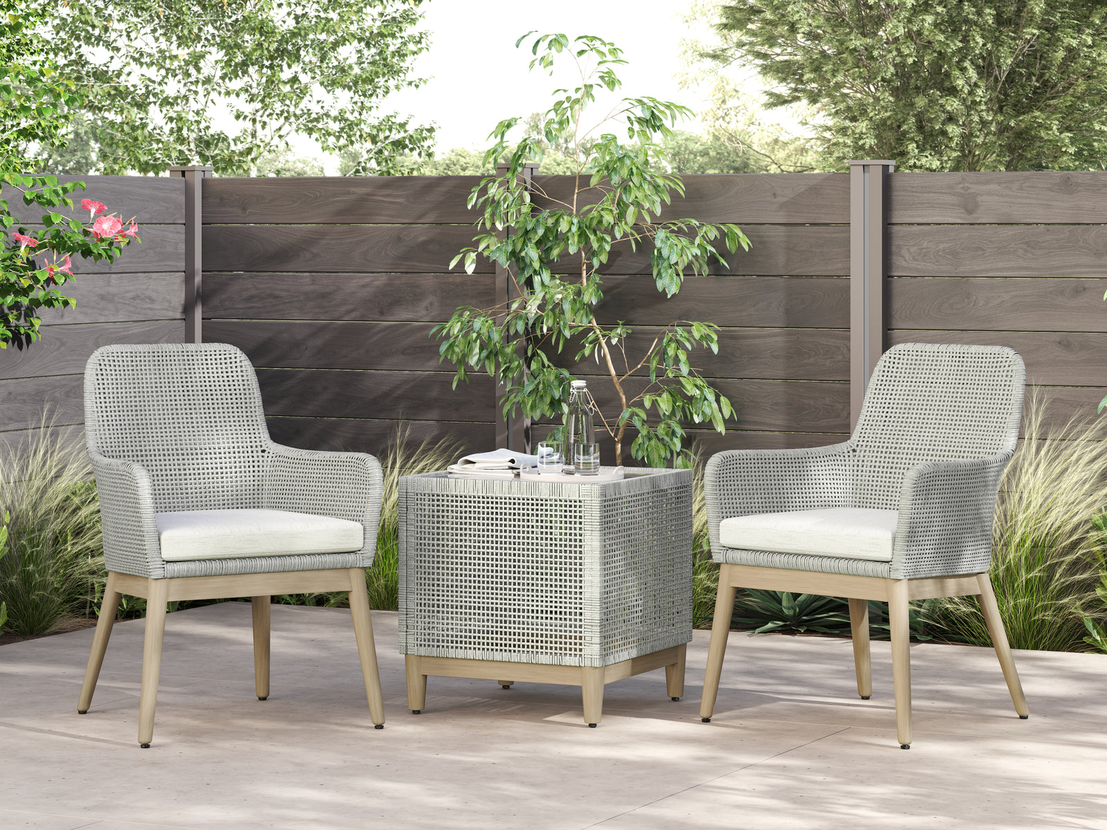 Seton Gray Creek 2 Outdoor Chairs with End Table