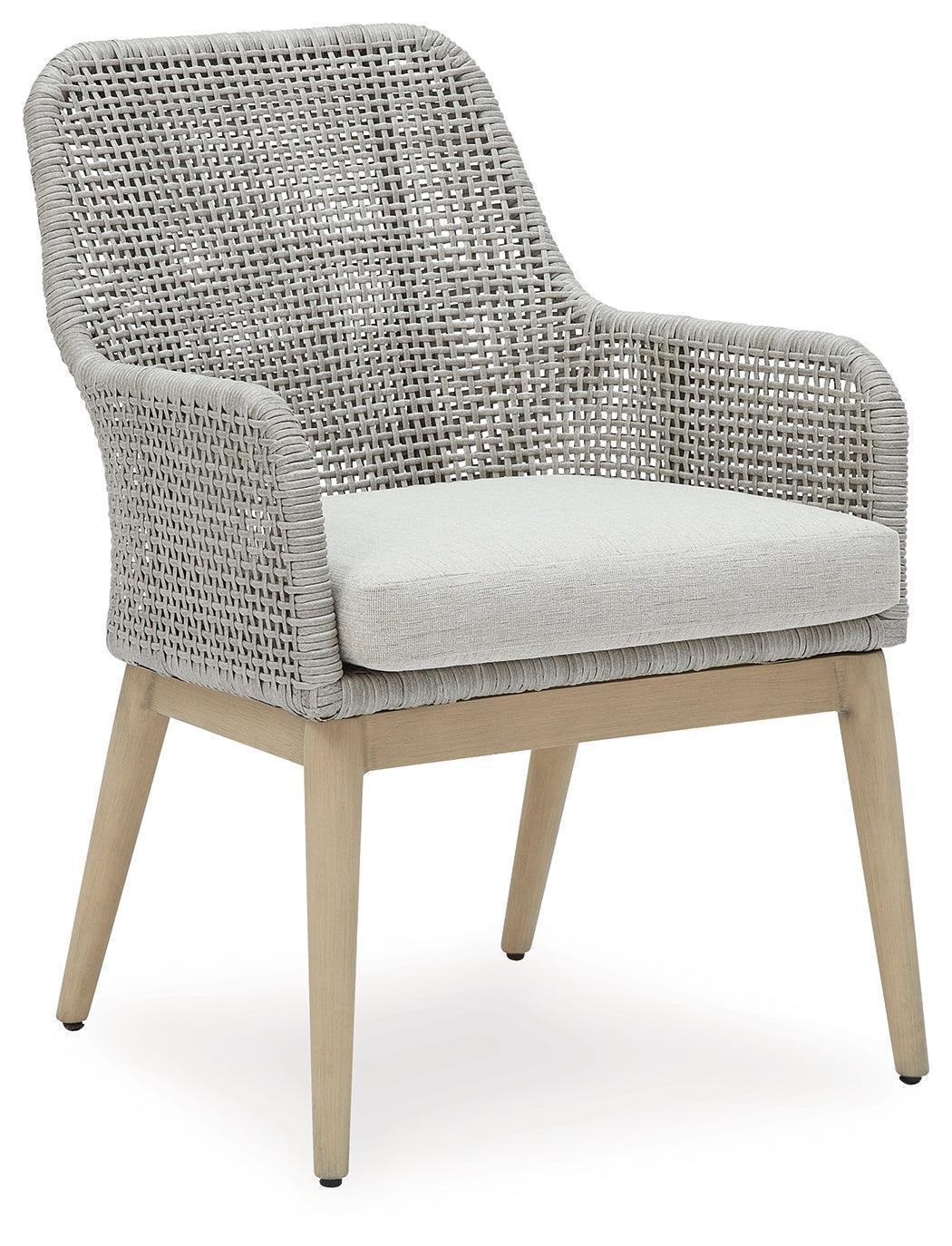 Seton Creek Gray Outdoor Dining Arm Chairs - Set of 2