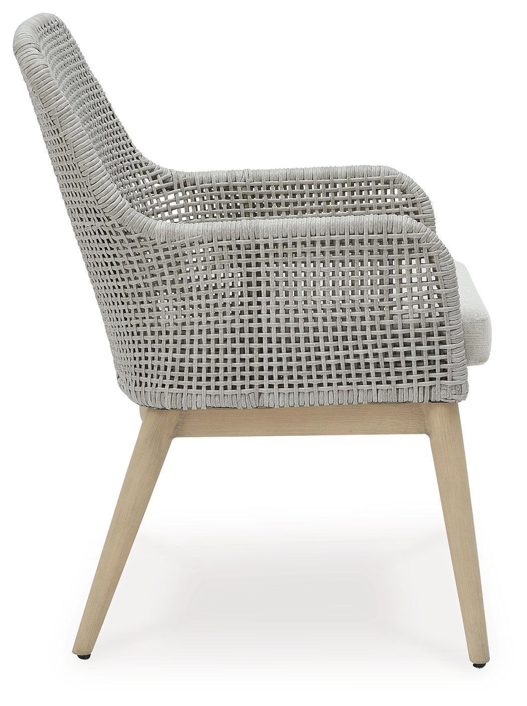 Seton Creek Gray Outdoor Dining Arm Chairs - Set of 2