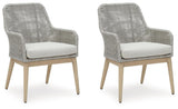 Seton Creek Gray Outdoor Dining Arm Chairs - Set of 2