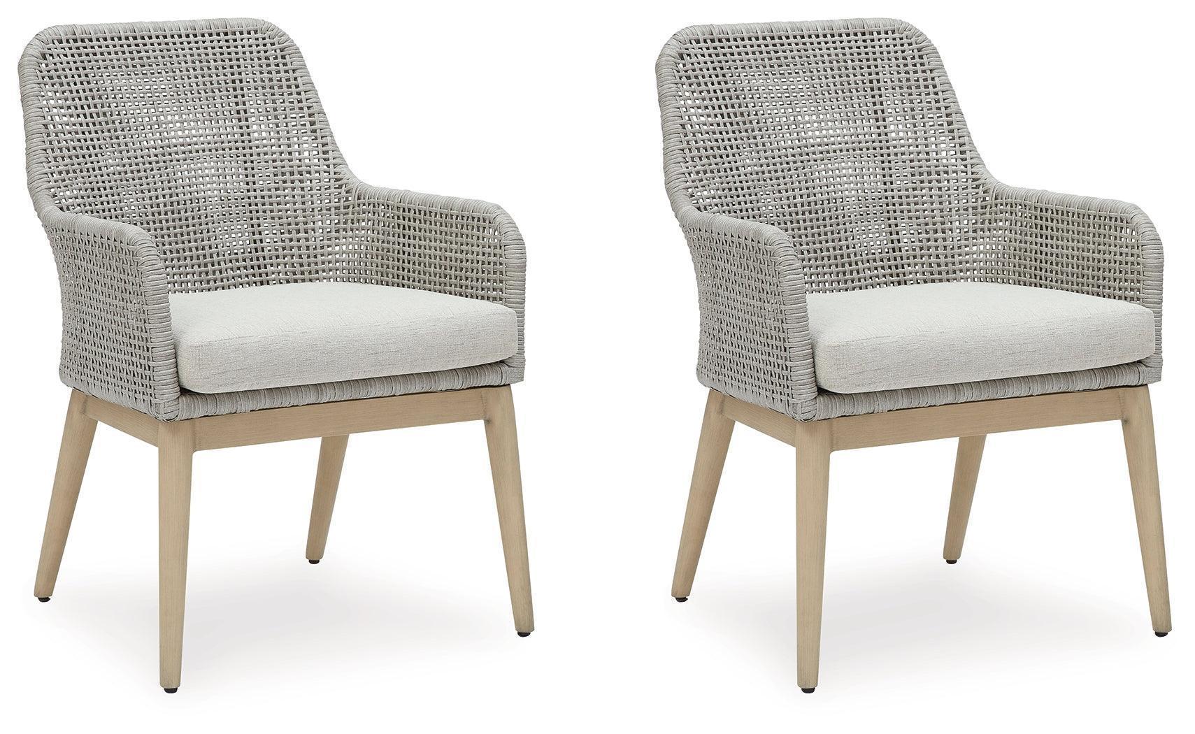 Seton Creek Gray Outdoor Dining Arm Chairs - Set of 2