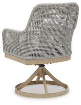 Seton Creek Gray Outdoor Swivel Dining Chairs - Set of 2