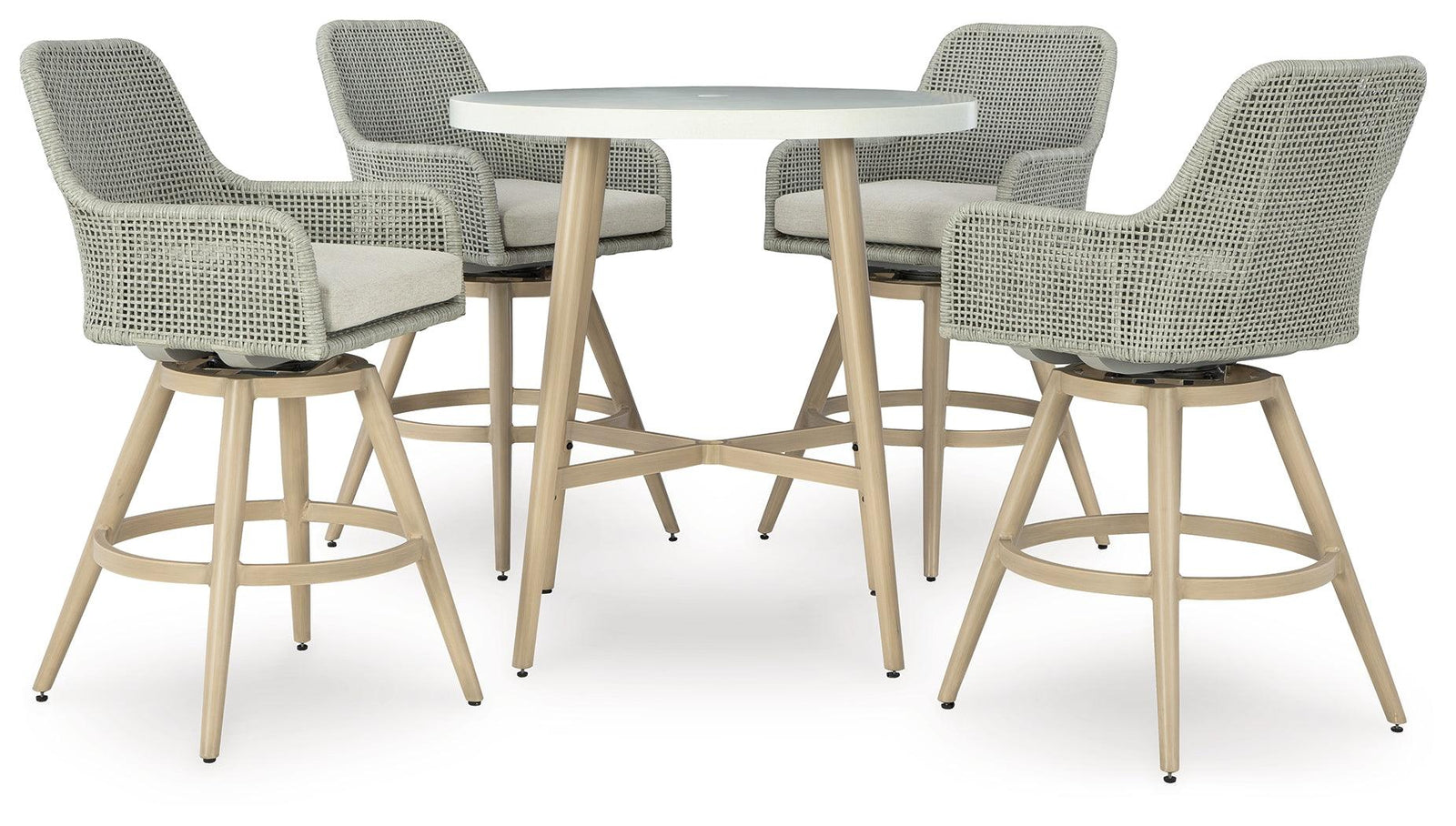 Seton Beige Creek Outdoor Bar Table and 4 Barstools