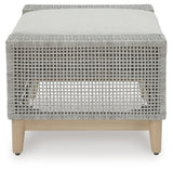 Seton Creek Gray Outdoor Ottoman With Cushion - Ella Furniture