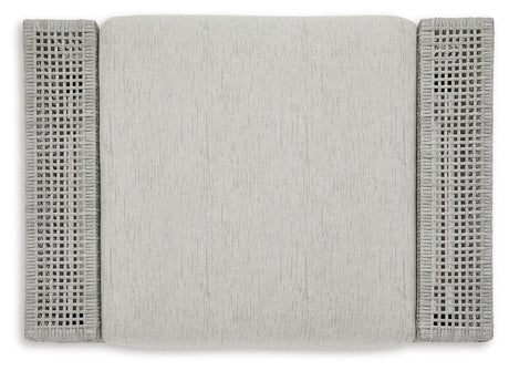 Seton Creek Gray Outdoor Ottoman With Cushion - Ella Furniture