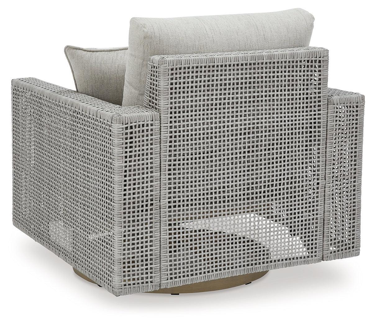 Seton Creek Gray Outdoor Swivel Lounge With Cushion - Ella Furniture