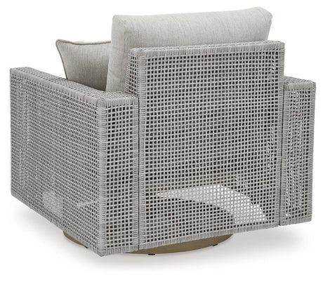 Seton Creek Gray Outdoor Swivel Lounge With Cushion - Ella Furniture