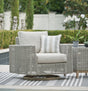 Seton Creek Gray Outdoor Swivel Lounge With Cushion - Ella Furniture