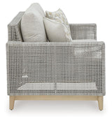 Seton Creek Gray Outdoor Loveseat With Cushion - Ella Furniture