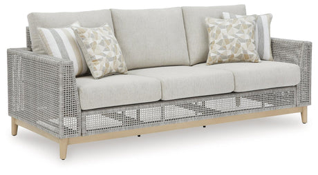 Seton Creek Gray Outdoor Sofa With Cushion - Ella Furniture