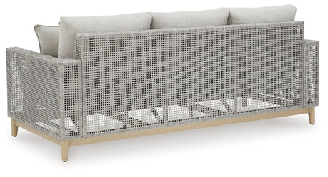 Seton Creek Gray Outdoor Sofa With Cushion - Ella Furniture