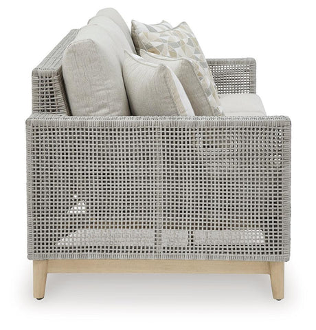 Seton Creek Gray Outdoor Sofa With Cushion - Ella Furniture