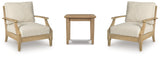 Clare Beige View 2 Outdoor Chairs with End Table