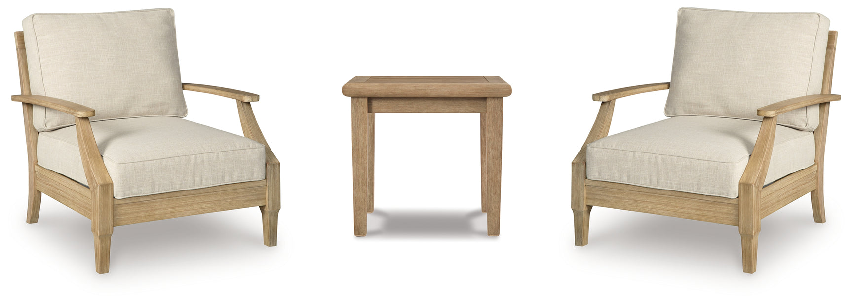 Clare Beige View 2 Outdoor Chairs with End Table