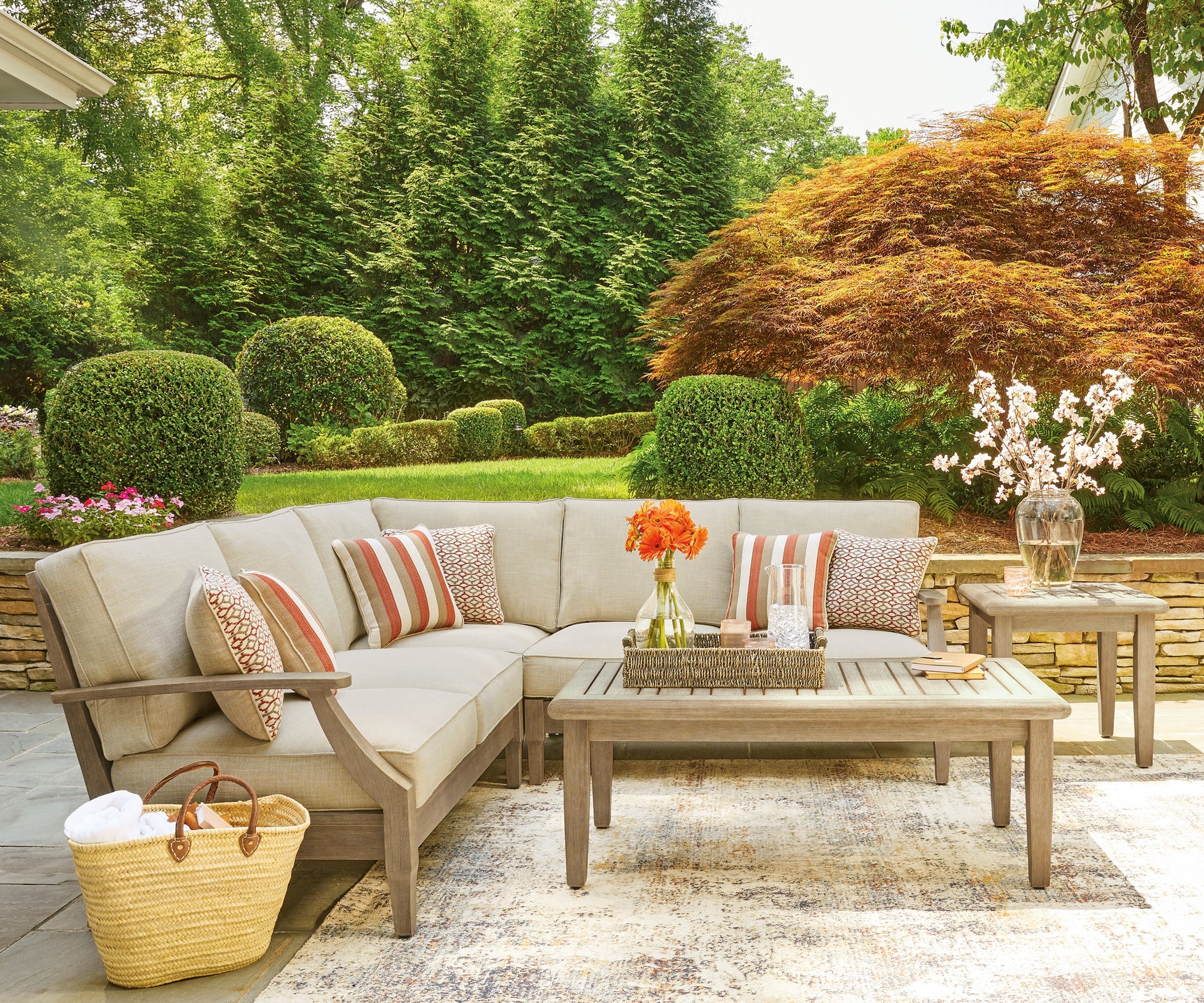 Clare View Beige 3-Piece Outdoor Sectional