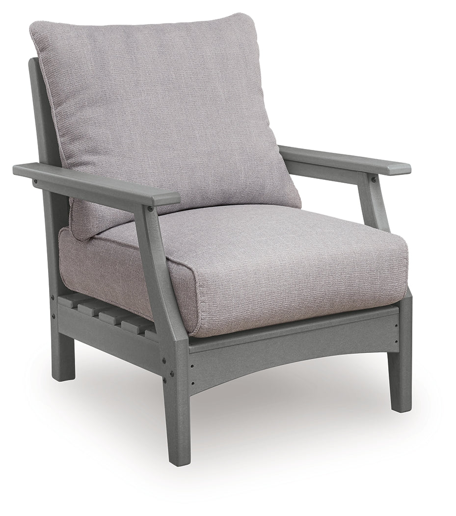 Cove Beach Gray Outdoor Lounge Chair with Cushion