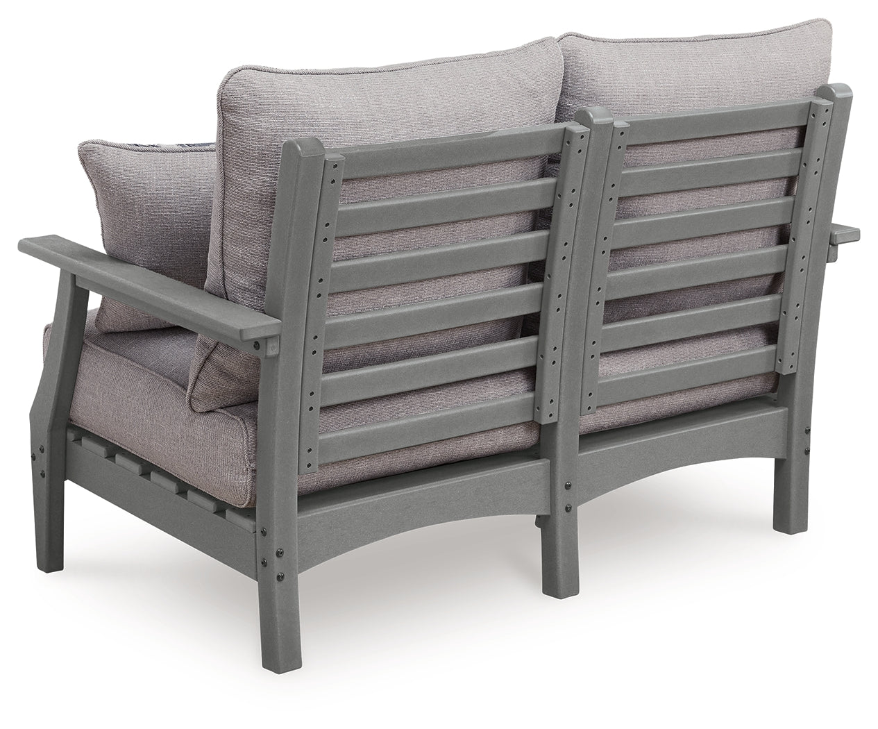 Cove Gray Beach Outdoor Sofa and Loveseat with Coffee Table