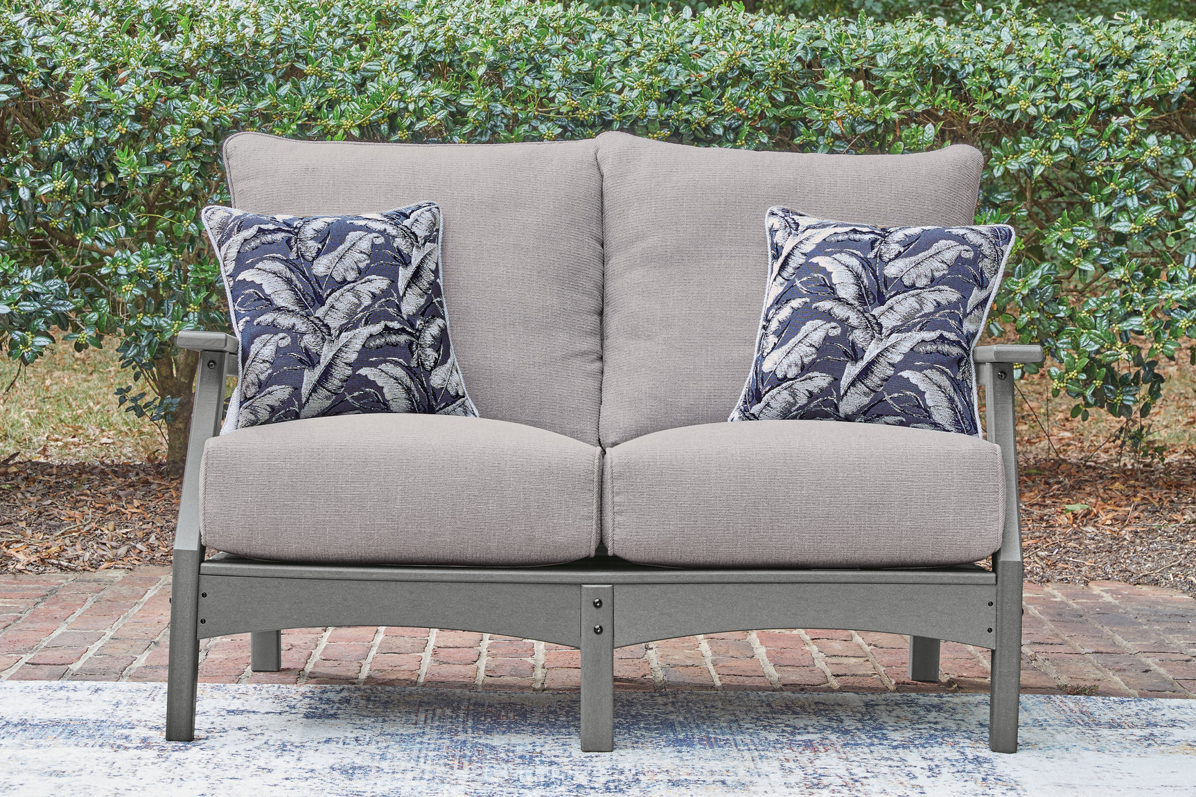 Cove Gray Beach Outdoor Sofa and Loveseat with Coffee Table