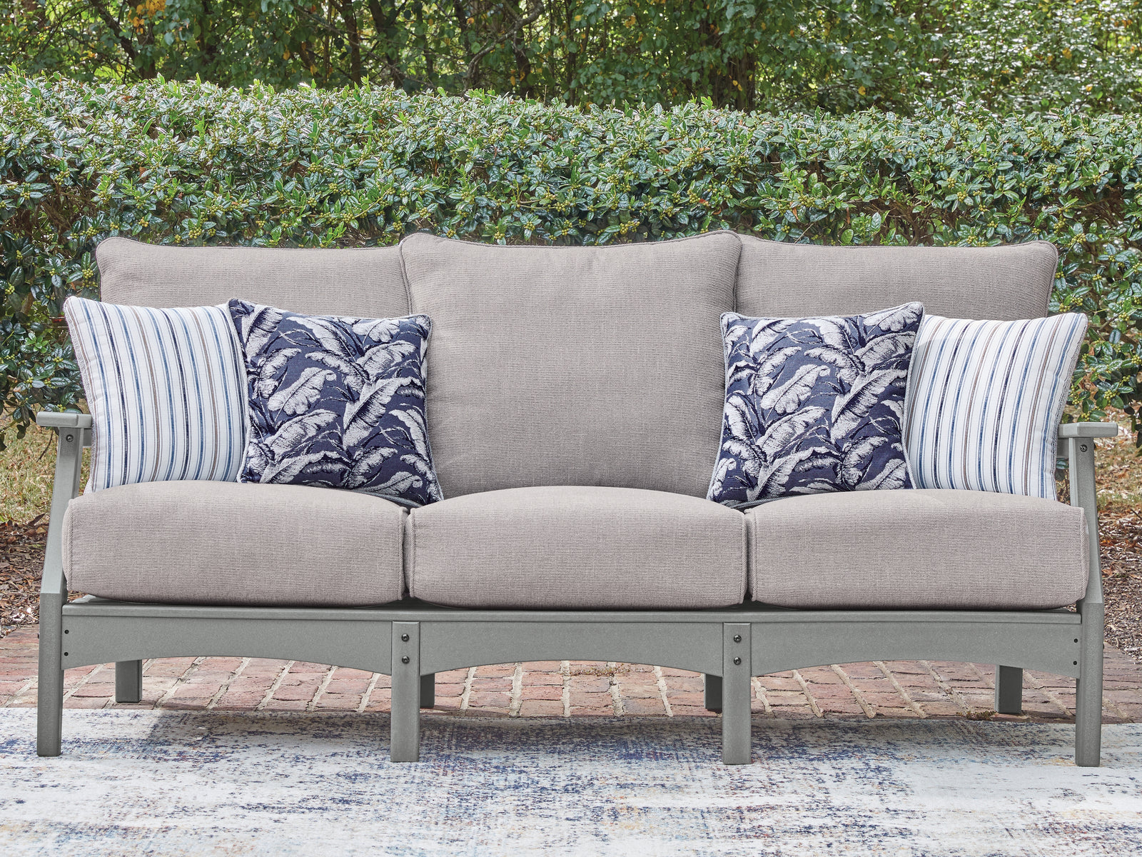 Cove Beach Gray Outdoor Sofa with Cushion