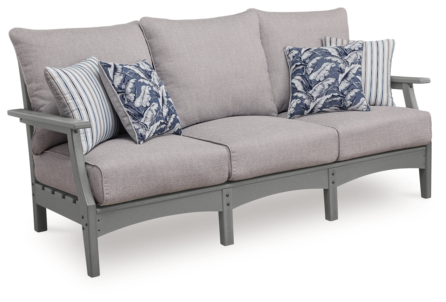 Cove Gray Beach Outdoor Sofa and Loveseat with Coffee Table
