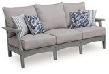 Cove Beach Gray Outdoor Sofa with Cushion