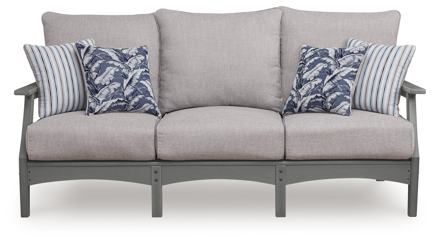 Cove Gray Beach Outdoor Sofa with 2 Lounge Chairs