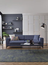 Pavia Navy Blue 3-Seater Sofa Bed - Ella Furniture