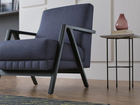 Pavia Navy Blue Armchair - Ella Furniture