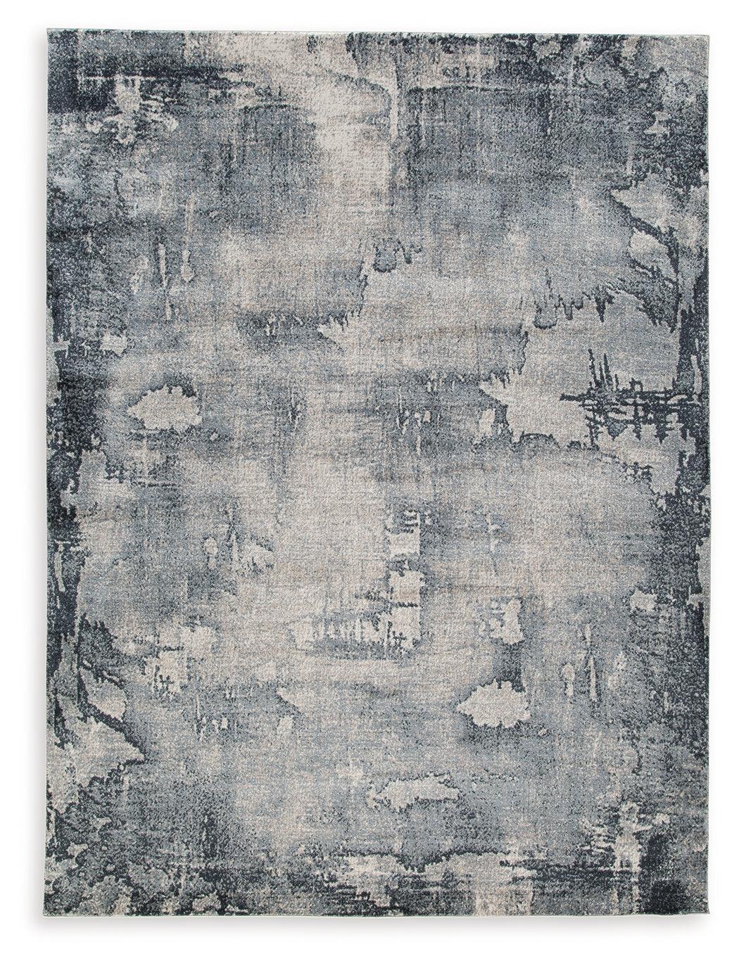 Langrich Blue/gray/cream 7'10" X 10'6" Rug - Ella Furniture