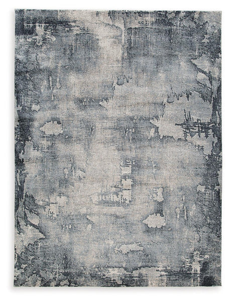 Langrich Blue/gray/cream 7'10" X 10'6" Rug - Ella Furniture