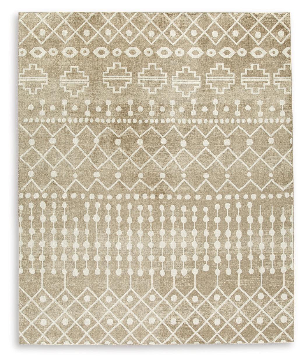 Bunchly Tan Brown Cream 8x10 Area Rug