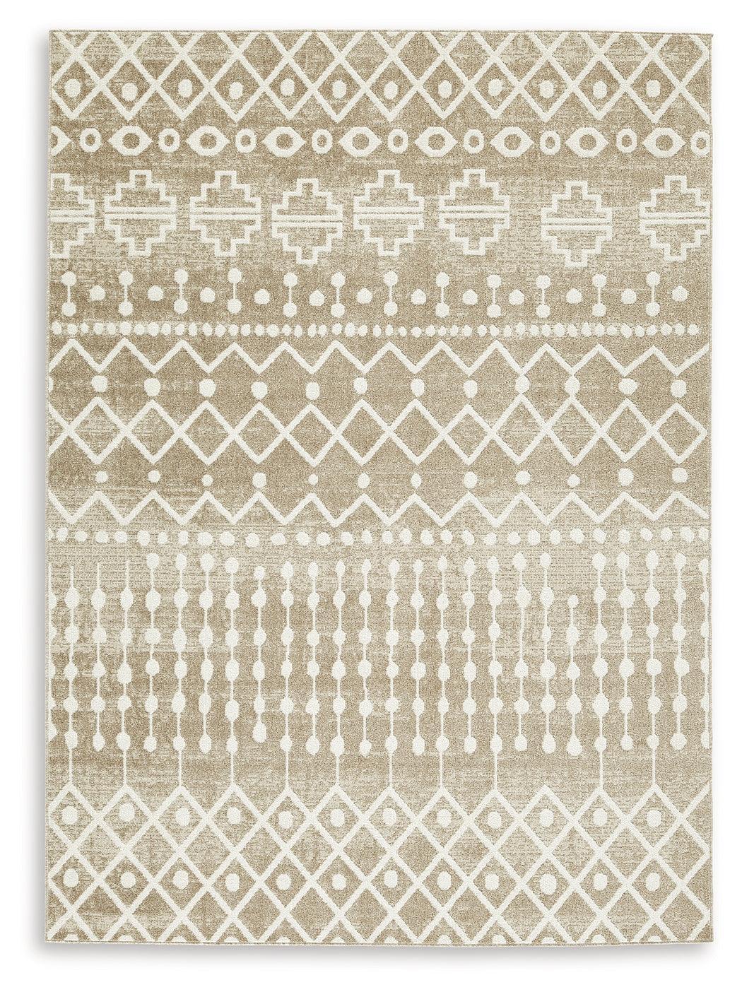Bunchly Tan Brown Cream 5' x 7' Area Rug