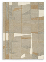 Abbotton 5' x 7' Taupe Gray and Caramel Abstract Rug