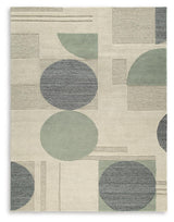 Dallane 8' x 10' Linen Blue Green Hand-Tufted Wool Rug