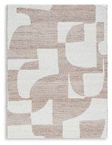 Brynnfield Beige and Brown 5' x 7' Abstract Area Rug