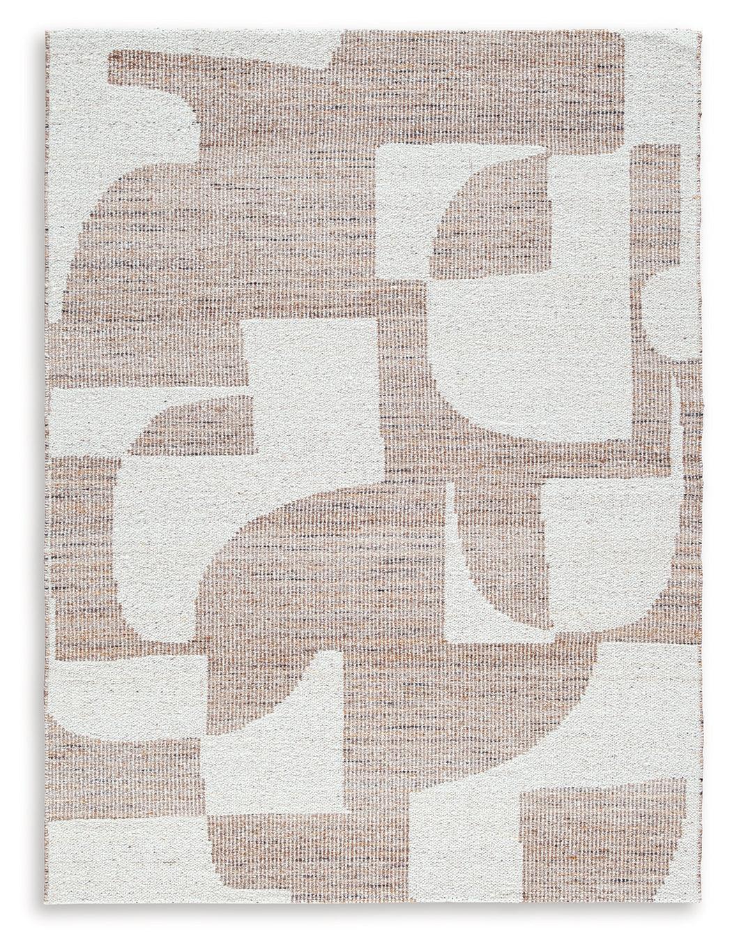 Brynnfield Beige and Brown 5' x 7' Abstract Area Rug