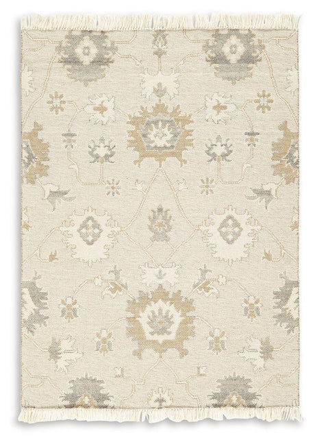 Calkin Linen/gray/caramel 5' X 7' Rug - Ella Furniture