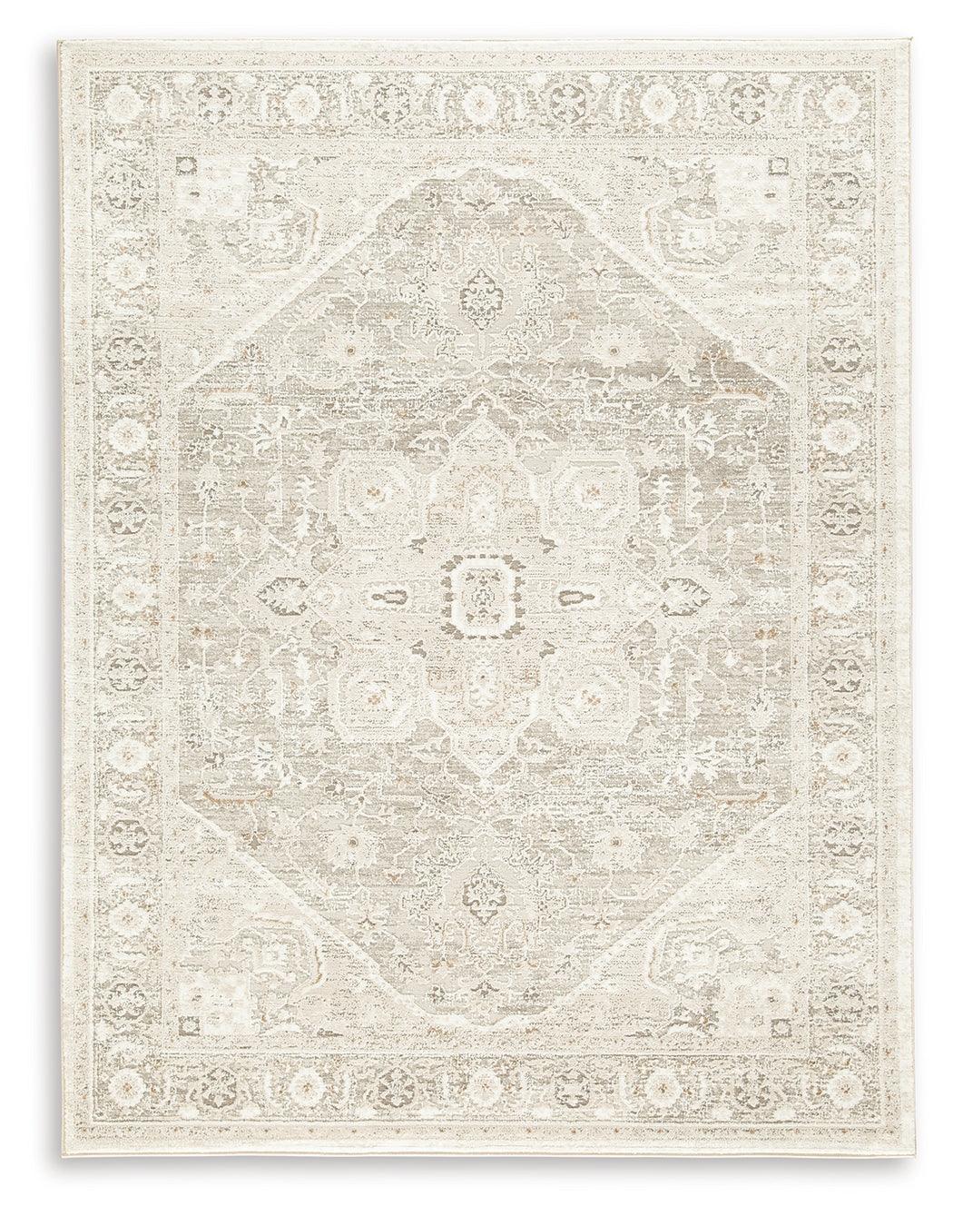 Gatwell Ivory Gray Tan 8' x 10' Medallion Rug