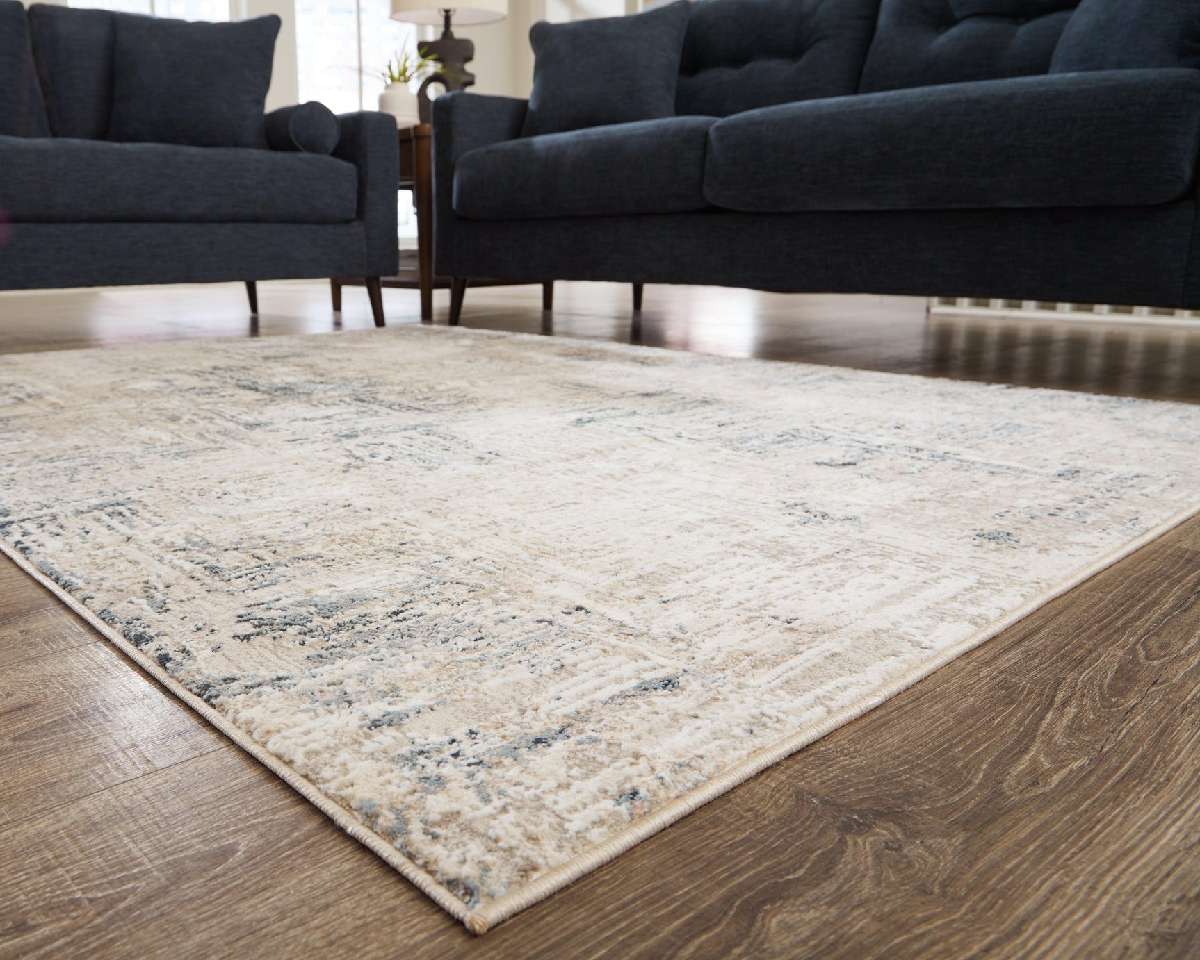 Gentor Blue Ivory 8'x10' Abstract Pattern Rug
