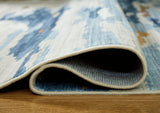 Vinlett Cream/Blue/Brown 5' x 7' Washable Rug