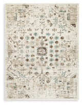 Jossler Ivory/Brown/Teal 5' x 7' Rug