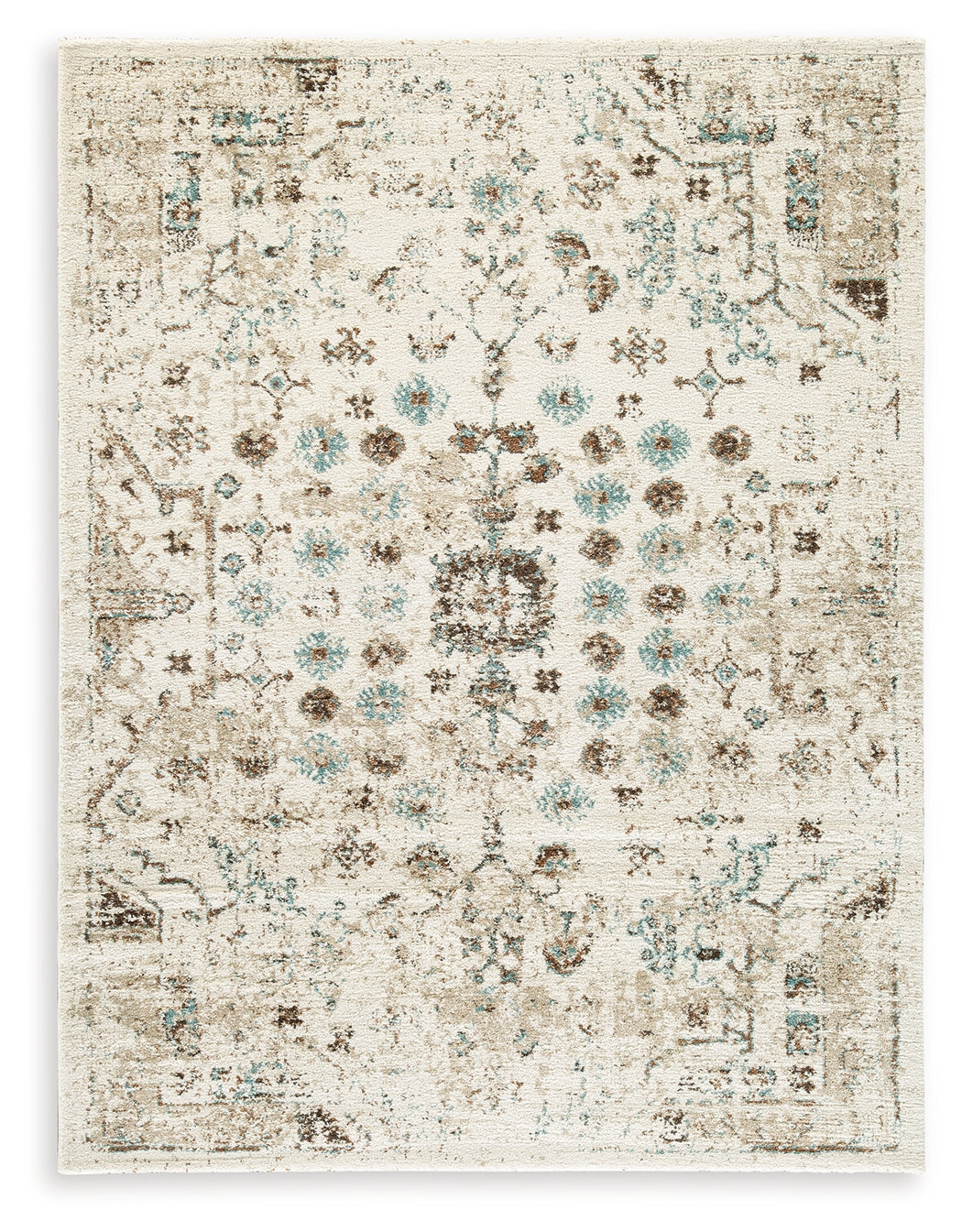 Jossler Ivory/Brown/Teal 8' x 10' Rug